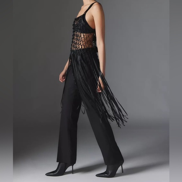 Urban Outfitters Ribbon Bow Fringe Top - O/S - Cream - NWT - Picture 12 of 14